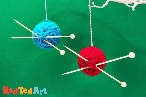 yarn wrapped ornaments