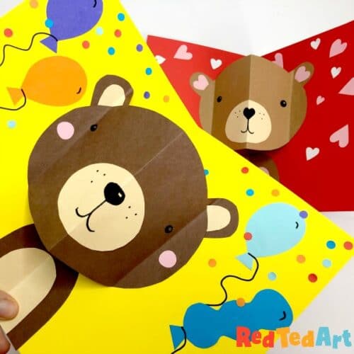 How to make Pop Up Cards with Animals - Red Ted Art