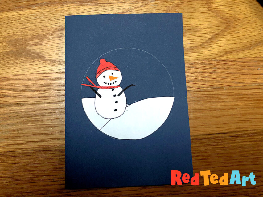 DIY Snow Globe Card - Red Ted Art - Kids Crafts