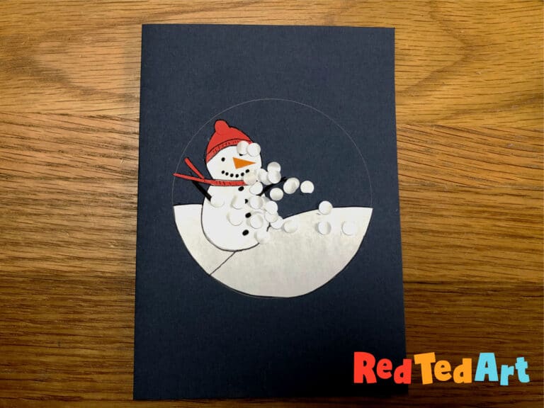 DIY Snow Globe Card - Red Ted Art - Kids Crafts