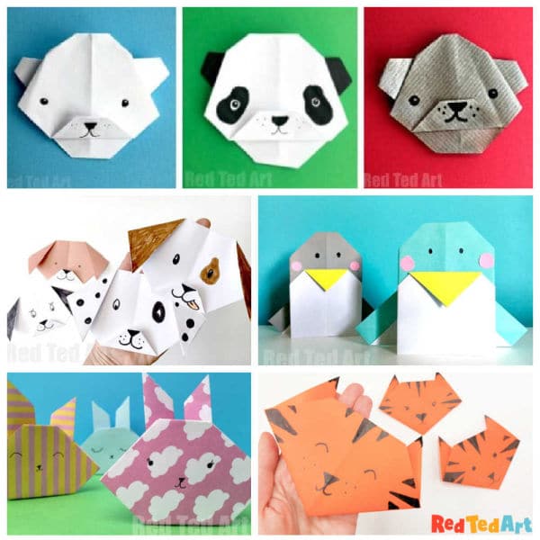The Most Popular TOP Origami Animal Faces to Make with Kids RedTedArt