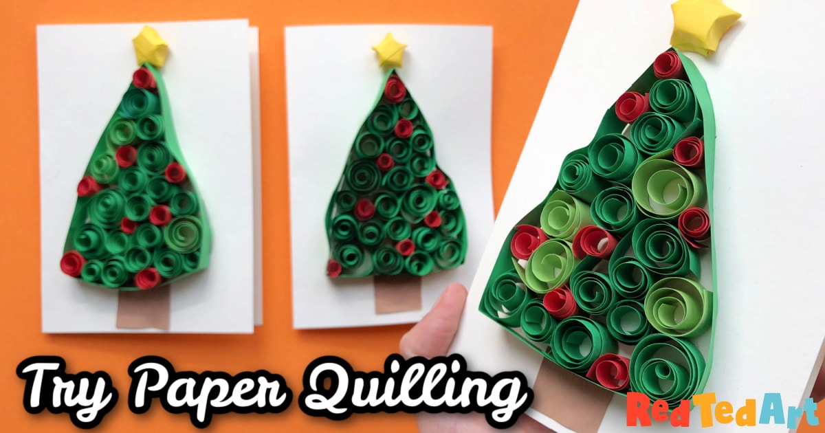 Have a go at paper quilling with these lovely quilled christmas tree cards