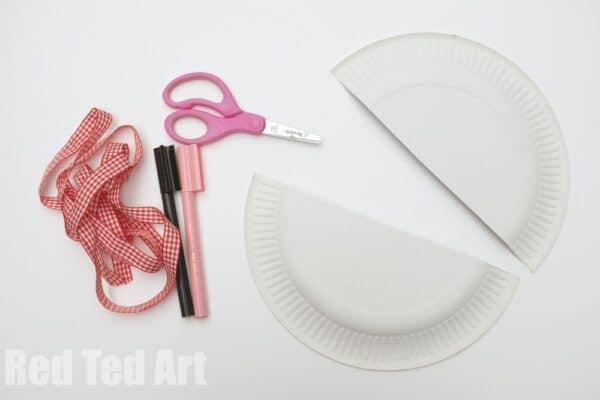 cut the papepr plate in half