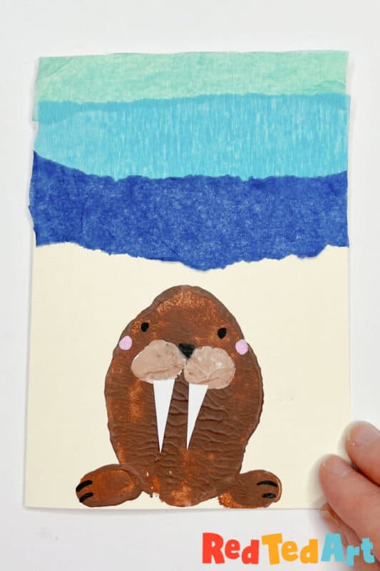 potato print walrus art