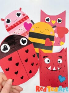 Super Simple Valentines Ladybug Card for Kids &amp; Preschoolers RedTedArt