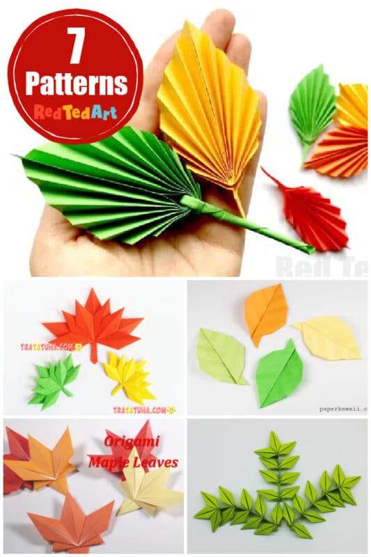 7 origami leaf patterns