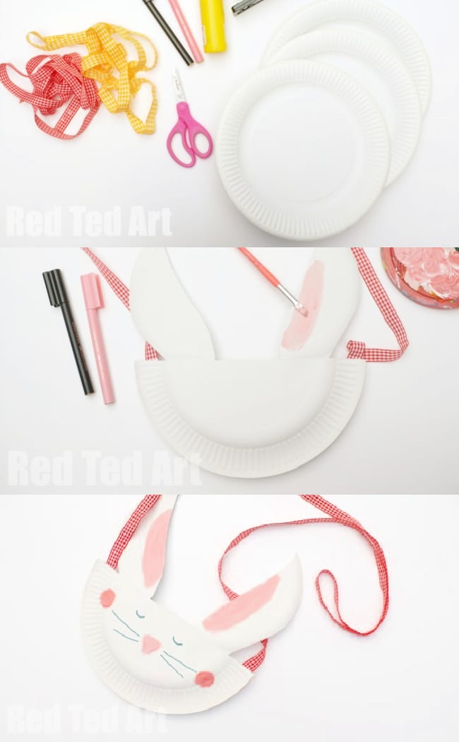 how to make a paper plate easter bunny