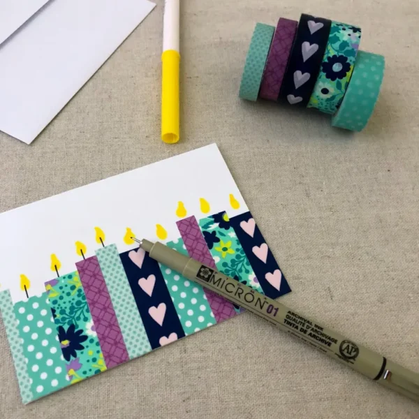 washi tape candle cards