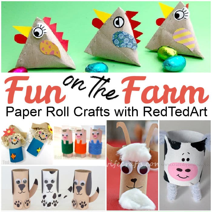 Toilet Roll Farm Animal Crafts for Preschoolers - Red Ted Art