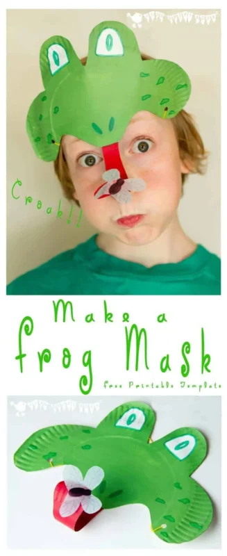 paper plate frog mask