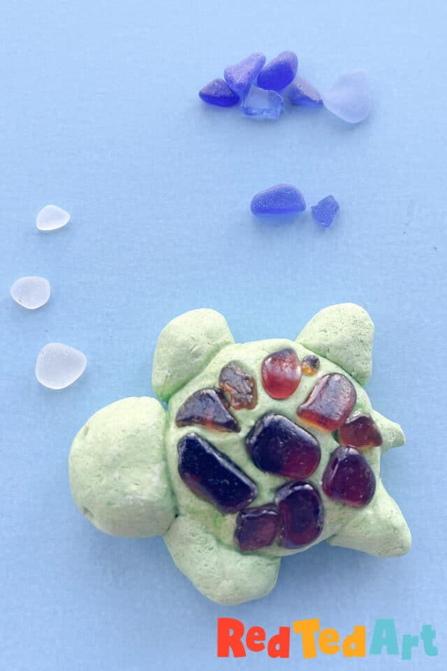 Easy Sea Glass Turtle Craft Idea - Red Ted Art - Easy Kids Crafts