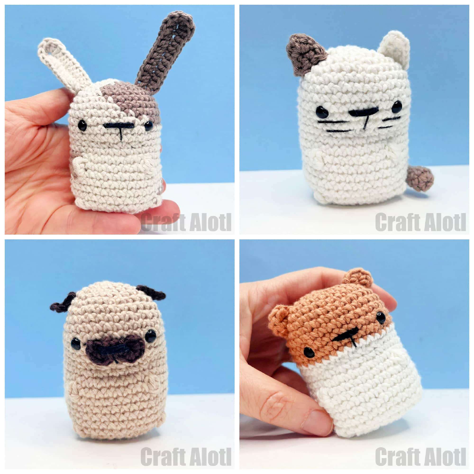 Pet Potato Crochet Patterns - Cat, Dog, Rabbit & Hamster