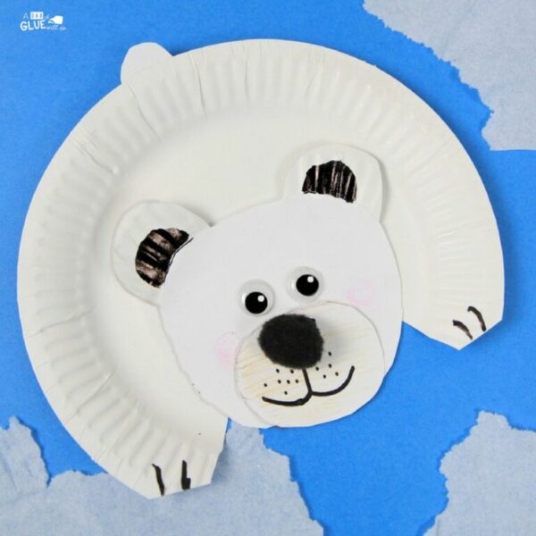 polar bear paper plate