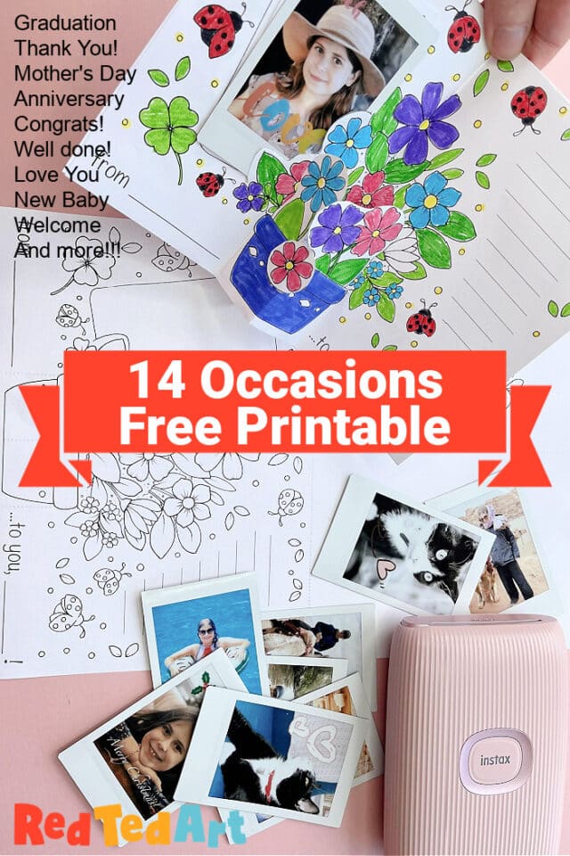 Free Printable Photo Surprise Card for Any Occasion - Red Ted Art