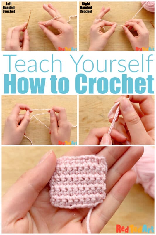 collage showing different crochet steps