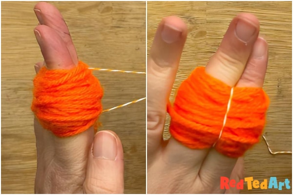 wrap the yarn around the fingers