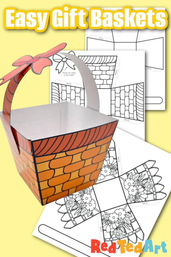 Mother's Day Basket Craft with Templates - Red Ted Art
