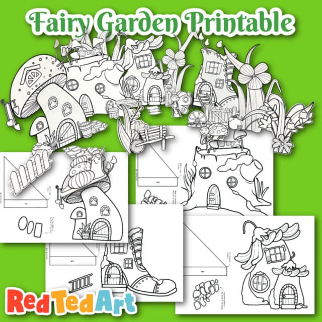 Fun Fairy Garden Printable Coloring Pages - Red Ted Art - Kids Crafts