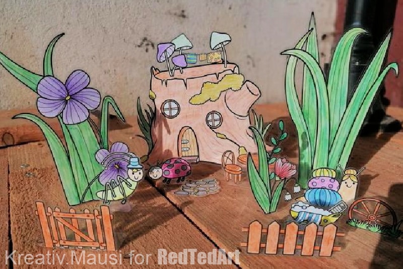 Fun Fairy Garden Printable Coloring Pages - Red Ted Art - Kids Crafts