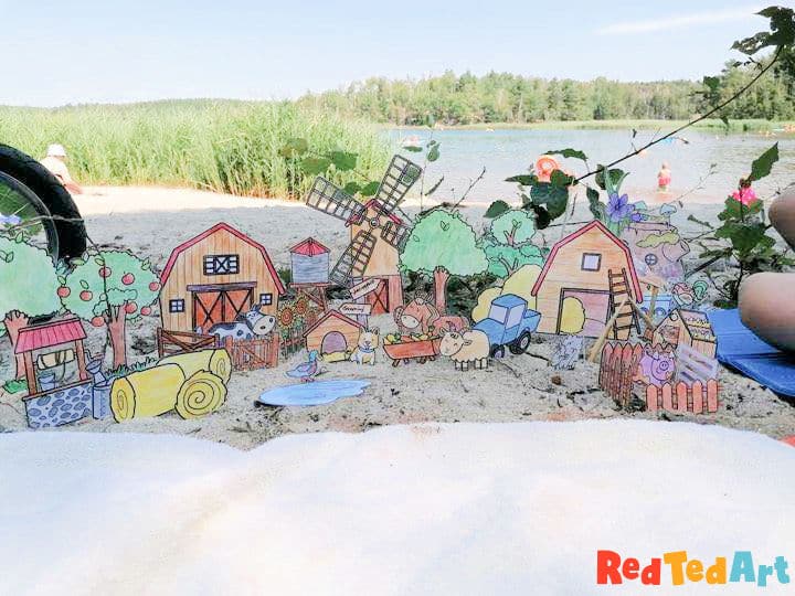 Farm Coloring Pages - Farm Themed Play Set Printable - Red Ted Art ...