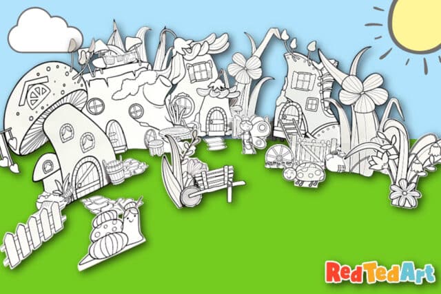 Fun Fairy Garden Printable Coloring Pages - Red Ted Art - Kids Crafts