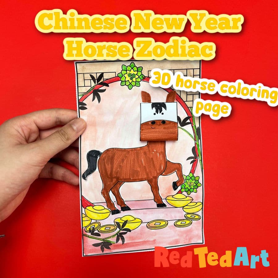 Year of the horse coloring page