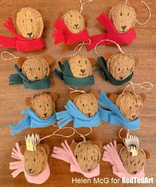 super cute walnut bear ornaments