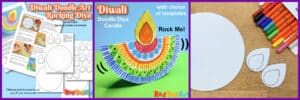 Rocking Paper Diya - Doodle Art for Diwali - Red Ted Art - Kids Crafts