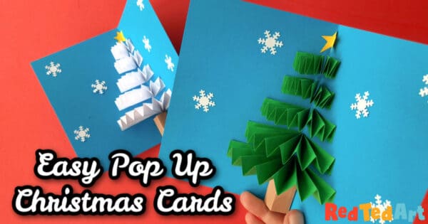 How to Make a 3D Christmas Card Pop Up DIY - Red Ted Art