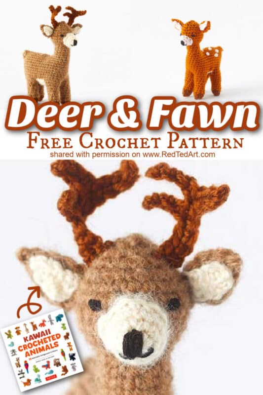 Fawn & Deer Crochet Pattern - Red Ted Art - Kids Crafts