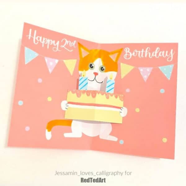 Super cute pop up birthday cake card for kids