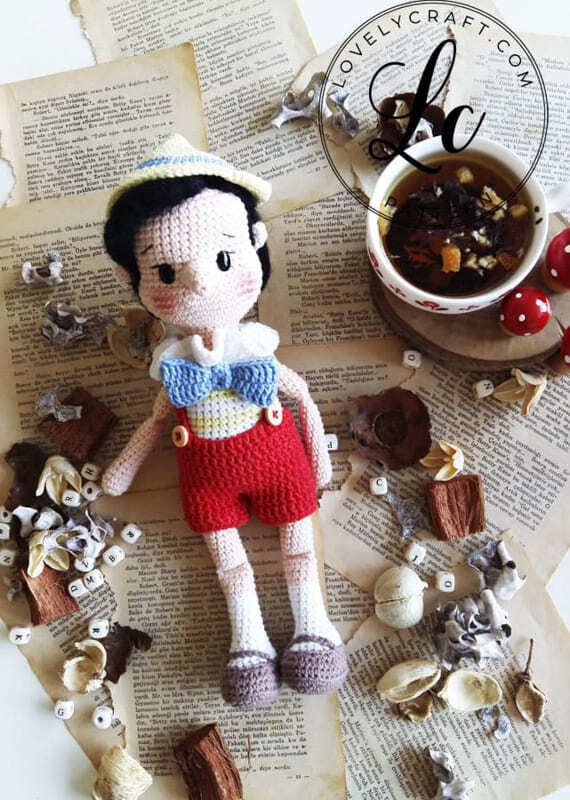 free pinocchio amigurumi doll disney