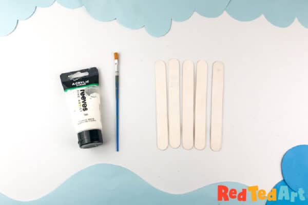 paint the craft stick stars white