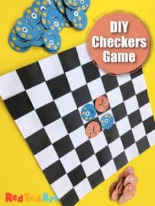 DIY Checkers Game - Easy Paper Toys for Kids - Red Ted Art - Kids Crafts