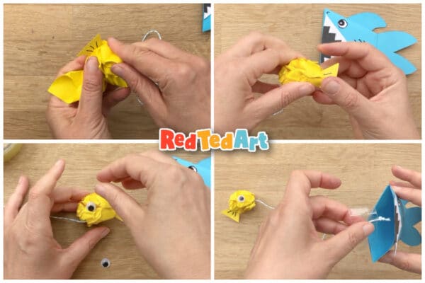 attach the paper fish