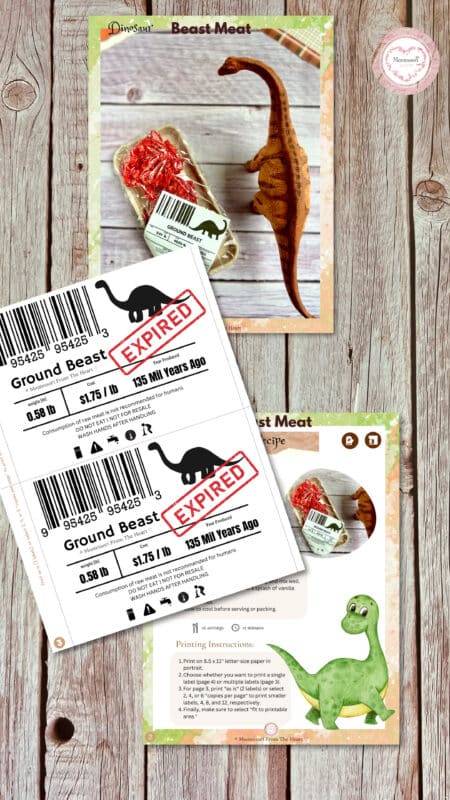 Make some expired Halloween Dinosaur Meat Treats! A fun Halloween prank and activity for kids