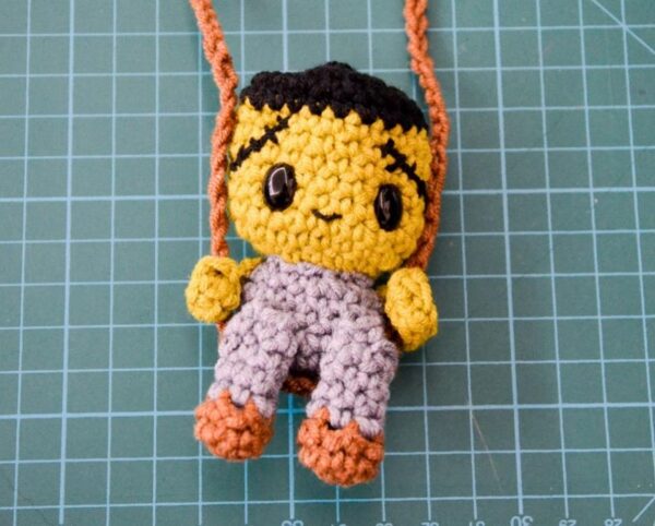 finished amigurumi frankenstein crochet mini