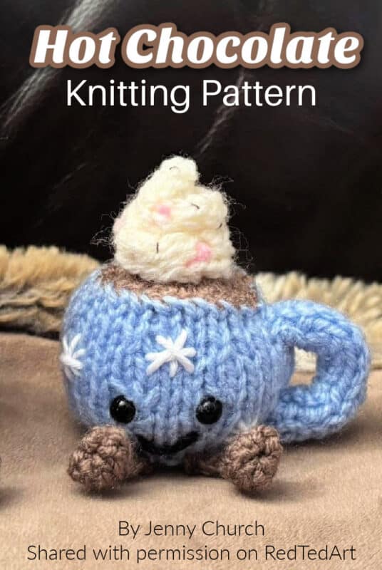 learn how to knit an amigurumi mini hot chocolate