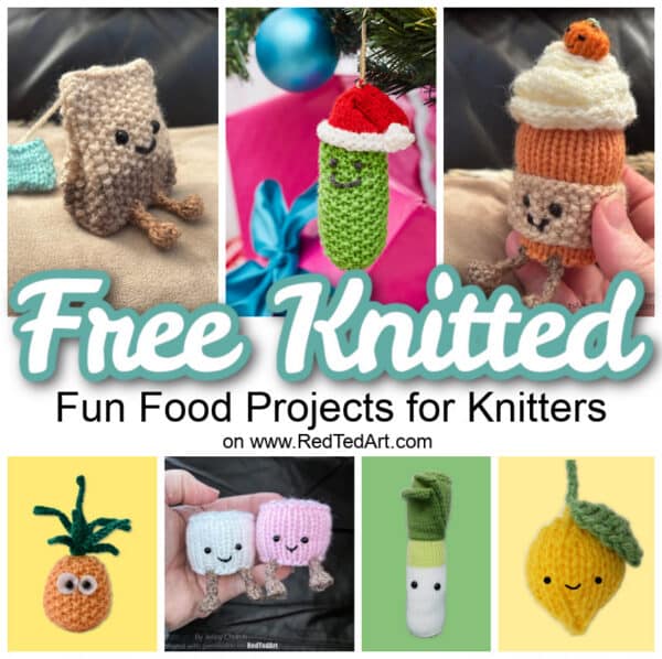colorful knitted food projects for free