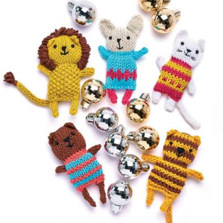a collection of cute mini knitted toys