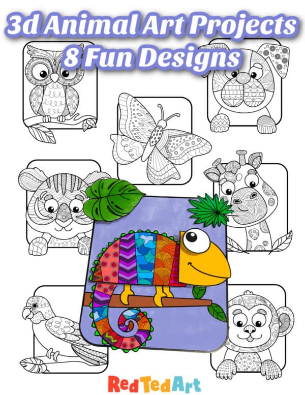 3d Doodle Art Animals
