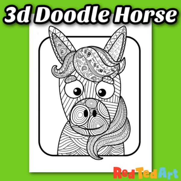 Adorable 3d Horse Cut and Paste activity