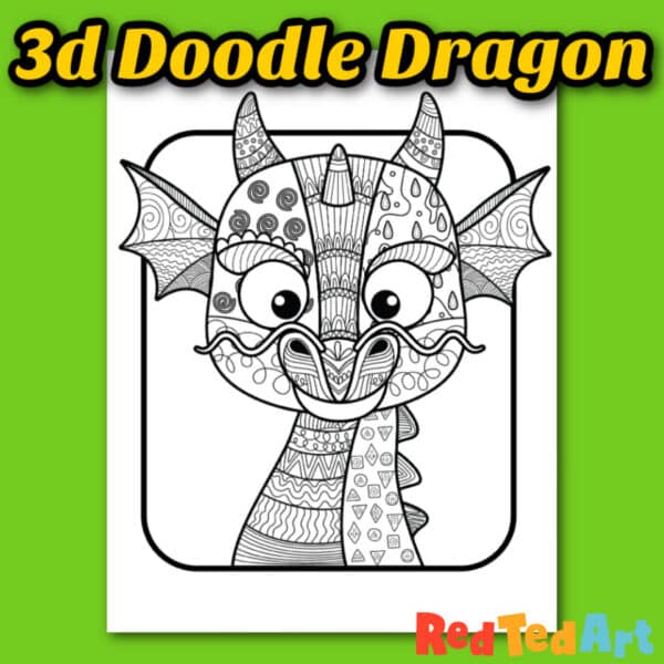 A super cut doodle dragon art project for kids