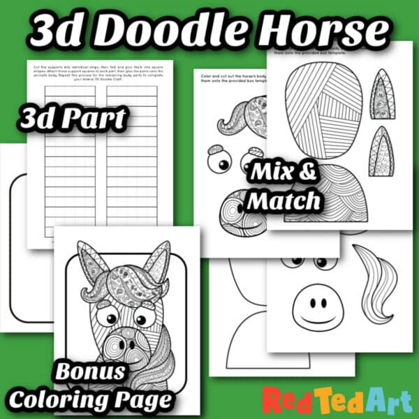 Doodle Horse Cut and paste activity