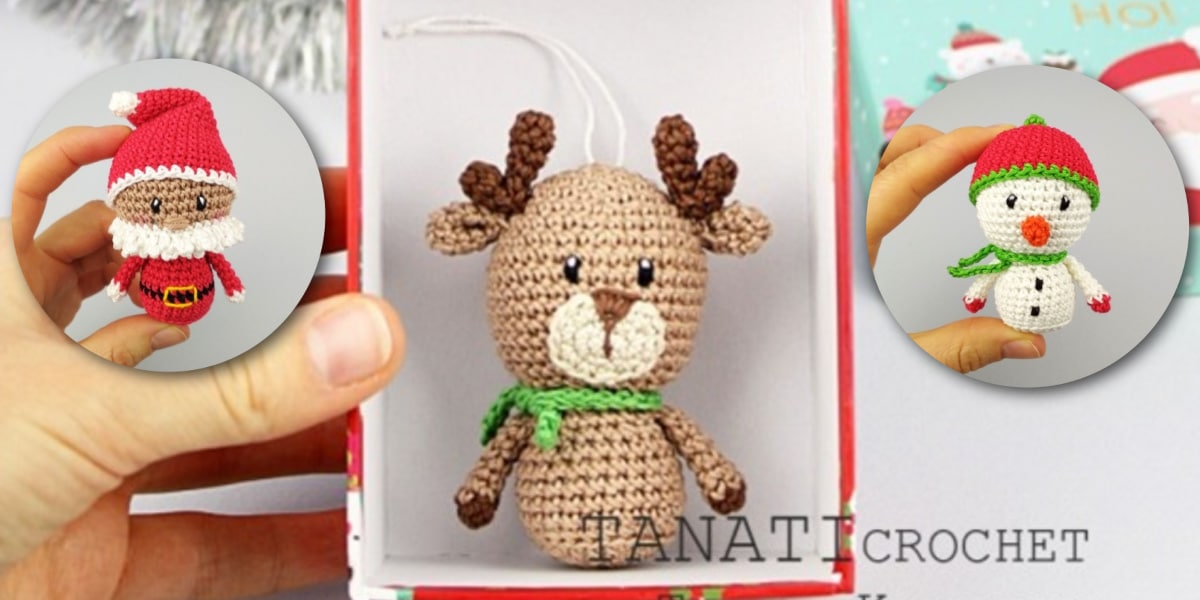 Free reindeer ornament crochet pattern