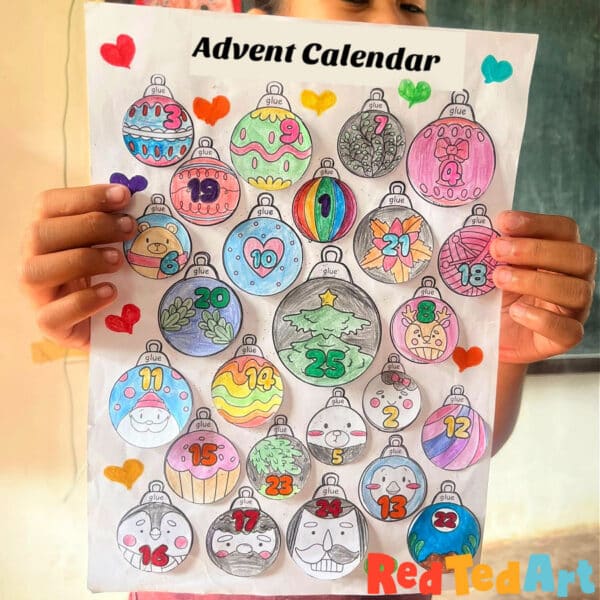 advent calendar bauble coloring