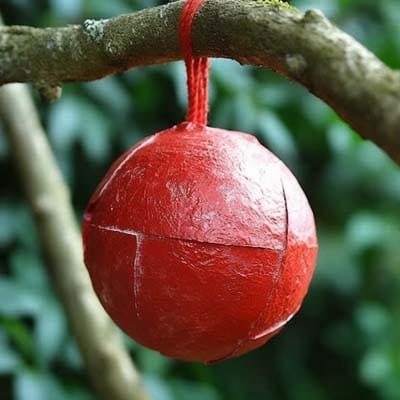 how to make a round paper mache bauble