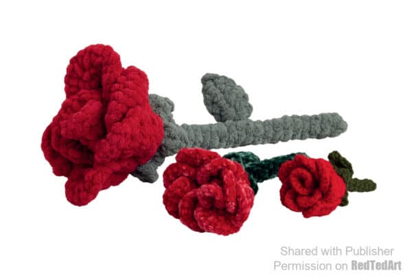 How to crochet a rose with a stem for valentines day