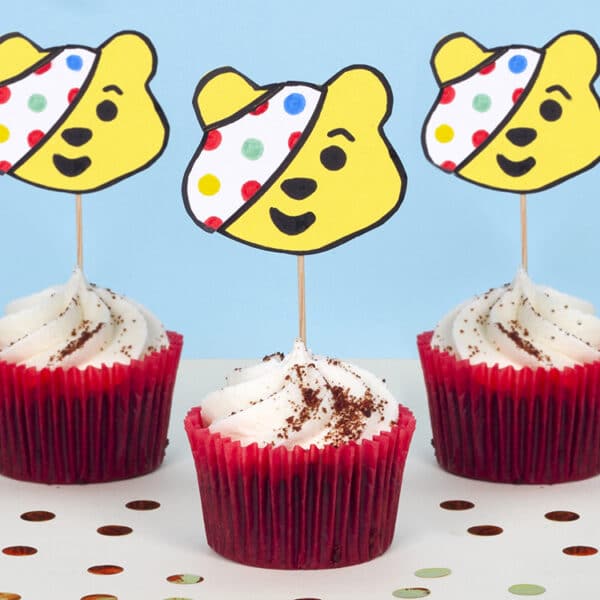 pudsey bear cupcake toppers
