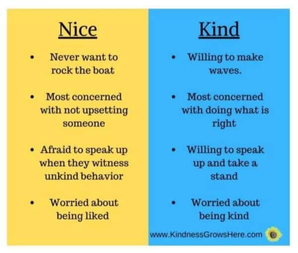 the difference between nice and kind